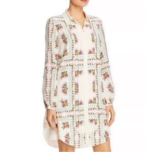 STUNNING Tory Burch Cora Floral Tile “Garden Variety” Silk Shirtdress